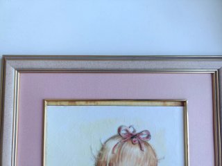 Cuadro infantil 3D niña con osito