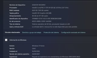 HP i7 8GB RAM SSD 500GB  W11