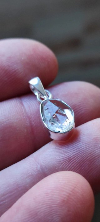 Colgante de Plata y Herkimer.