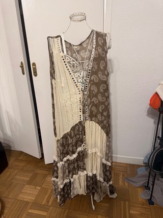 Vestido largo boho patchwork M
