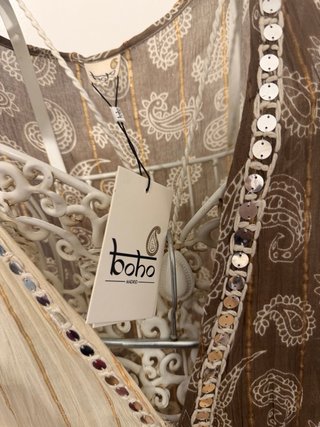 Vestido largo boho patchwork M