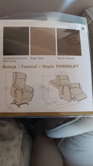 Sillón reclinable elevador eléctrico nuevo