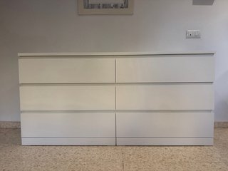 Cómoda MALM 6 cajones blanca 160x78 cm
