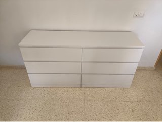 Cómoda MALM 6 cajones blanca 160x78 cm
