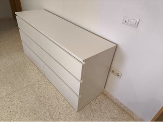 Cómoda MALM 6 cajones blanca 160x78 cm