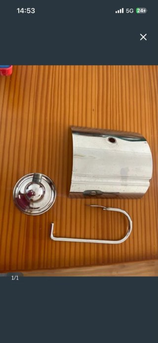 Set de baño porta rollo y tapa cromado