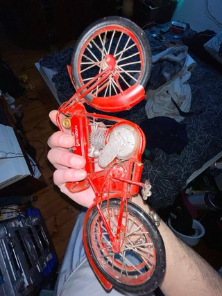 Figura Moto Metal Harley Davidson Vintage Roja