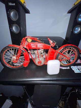 Figura Moto Metal Harley Davidson Vintage Roja