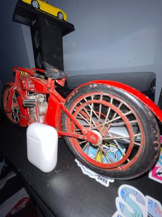 Figura Moto Metal Harley Davidson Vintage Roja