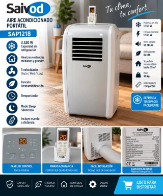 Aire Acondicionado Portátil Saivod SAP1218