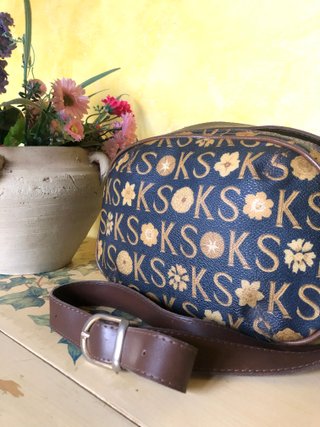 Ken Scott borsa tracollo blu e oro vintage - Usato