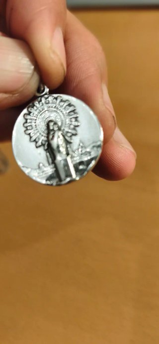 Medalla Virgen del Pilar Vintage Plata