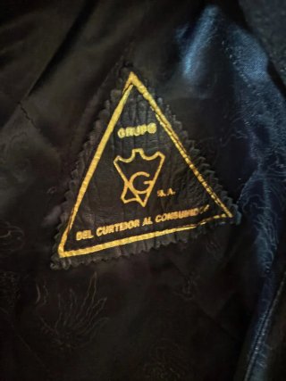 Cazadora Cuero Vintage Hombre Negra