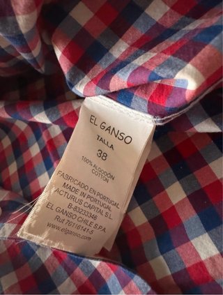 Camisa El Ganso Talla 38 M Cuadros