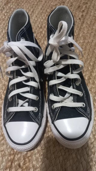 Zapatillas Converse Altas Negras y Plata