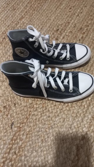 Zapatillas Converse Altas Negras y Plata