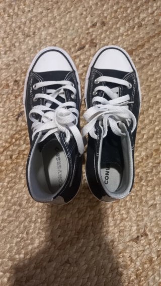 Zapatillas Converse Altas Negras y Plata