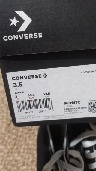 Zapatillas Converse Altas Negras y Plata