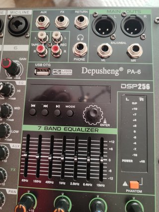 Mesa Mezclas Depusheng PA6 6 Canales USB