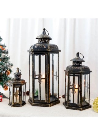 Set 3 Lampade Vintage Nero/Oro