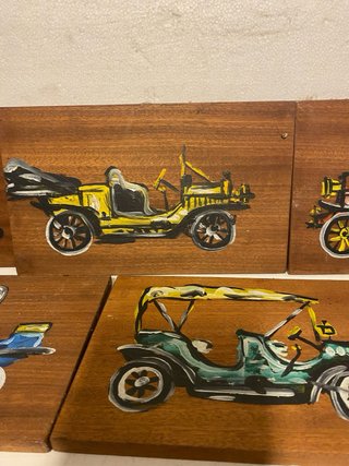 Quadretti auto d'epoca in legno
