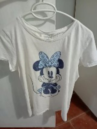 Camiseta Minnie Mouse Azul y Blanca