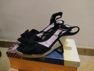 Cuñas negras esparto Blanco