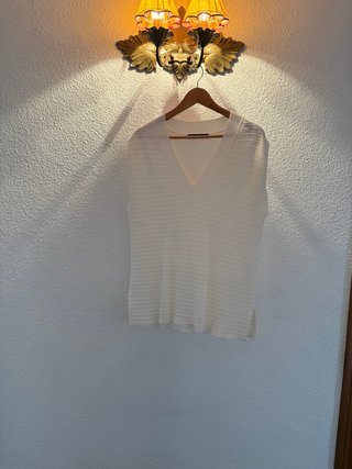 Blusa Mango Blanca sin mangas