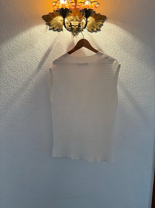 Blusa Mango Blanca sin mangas