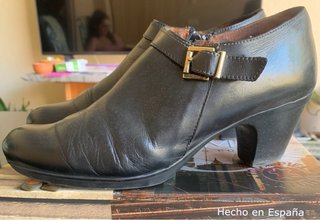 Botines bajos piel negros T40 tacón 5cm