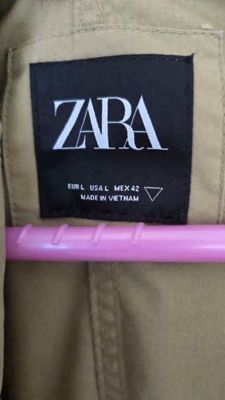 Parka Zara Beige/Verde Oliva