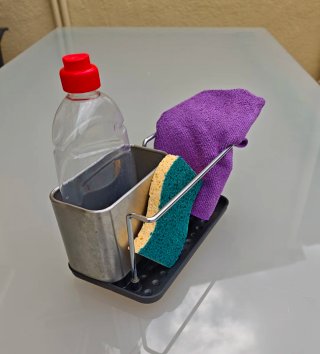Organizador fregadero jabón, bayeta, estropajo