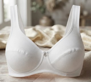 Sujetador 120 C blanco muy elegante con un adorno