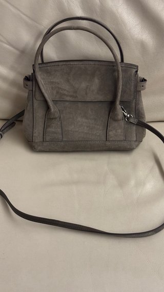 Bolso Zara Piel Gris Mini Citybag