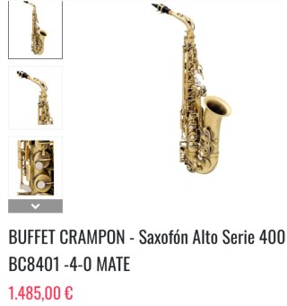 Saxo Alto Buffet-Crampon Serie 400 Mate