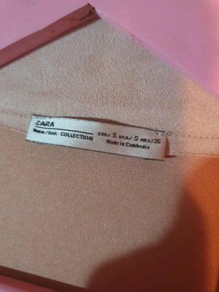 Chaqueta Zara efecto ante Rosa Grisáceo Talla S