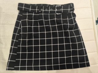 Falda H&M Divided Cuadros con Cinturón