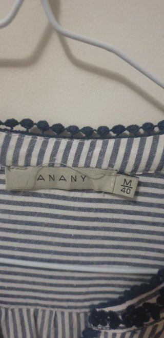 Blusa ANANY rayas azul y blanco talla M