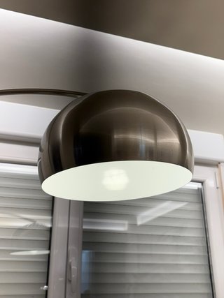 Lampada da terra ad arco argentata