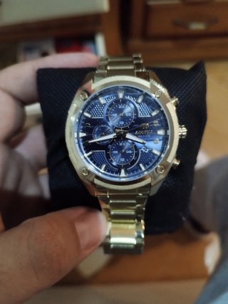 Reloj Marea Dorado y Azul Cronógrafo