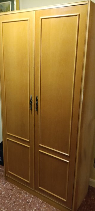 Armario ropero 2 puertas madera 190x94x41