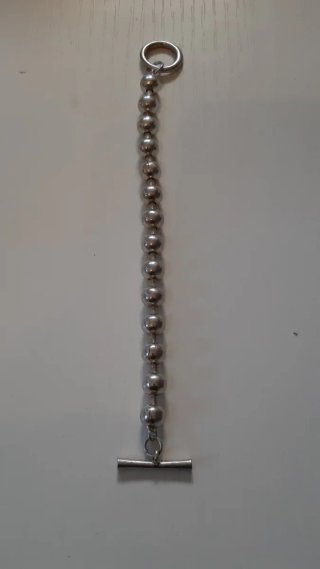 Coppia bracciali metallo perline cm23.Nessun brand