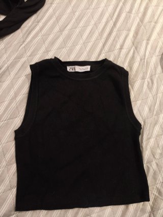 Chaleco Zara Hilo Negro Talla XS