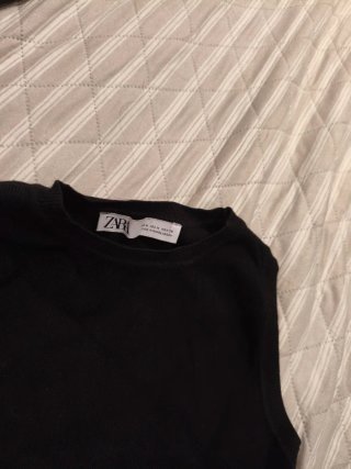 Chaleco Zara Hilo Negro Talla XS