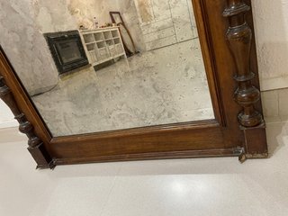 Espejo antiguo grande madera azogue envejecido