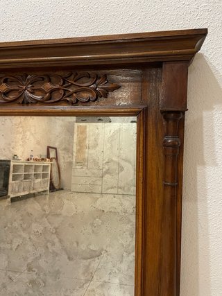 Espejo antiguo grande madera azogue envejecido