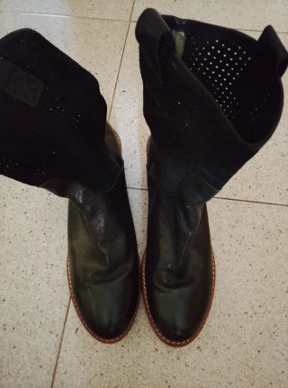 Botines de piel mujer negros