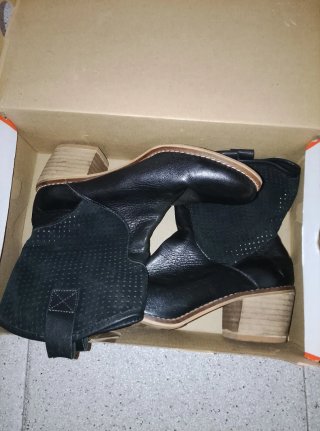 Botines de piel mujer negros