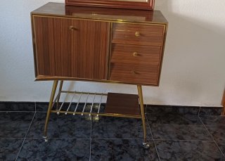 Mueble auxiliar vintage madera y metal