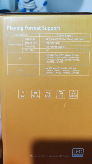 Proyector LED Tera 1080p con Mando y Cables